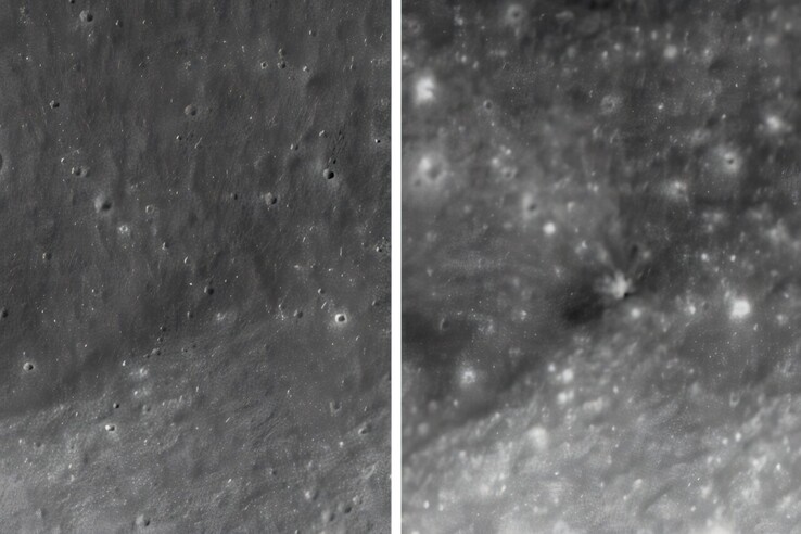 Une image montrant la zone d'impact de la fusée.