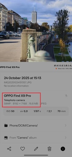 Il va sans dire que la taille de l'image augmente. Ici, elle est de 20 Mo, contre environ 6 Mo à 12 Mpx.