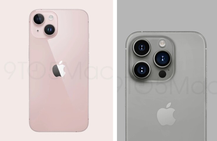 Rendu de l'iPhone 15 et de l'iPhone 15 Pro. (Source de l'image : 9to5Mac)