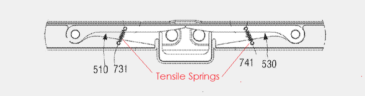 Brevet de charnière pliable de Samsung datant de 2015. (Image source : via PatentlyMobile)