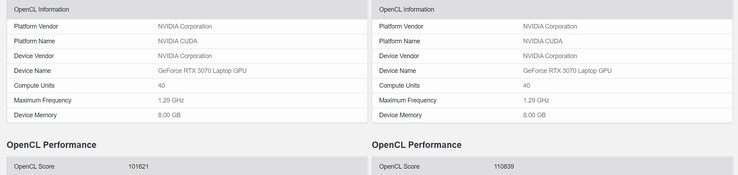 RTX 3070. (Source de l'image : Geekbench)