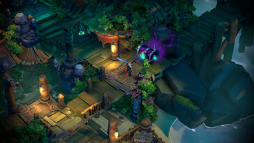 Une image montrant un environnement dans Battle Chasers : Nightwar.
