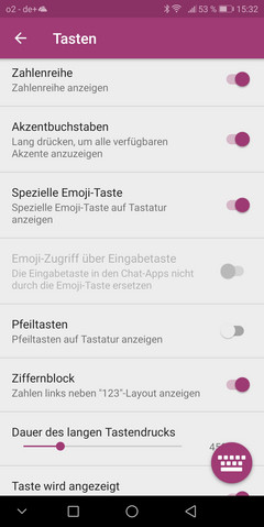 Huawei P Smart - Menu du clavier.