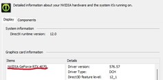 Capture d'écran de l'onglet GPU de Nvidia dans la section Informations système du panneau de configuration de Nvidia sous Windows 11 (Source d'image : Windows Screen Capture)