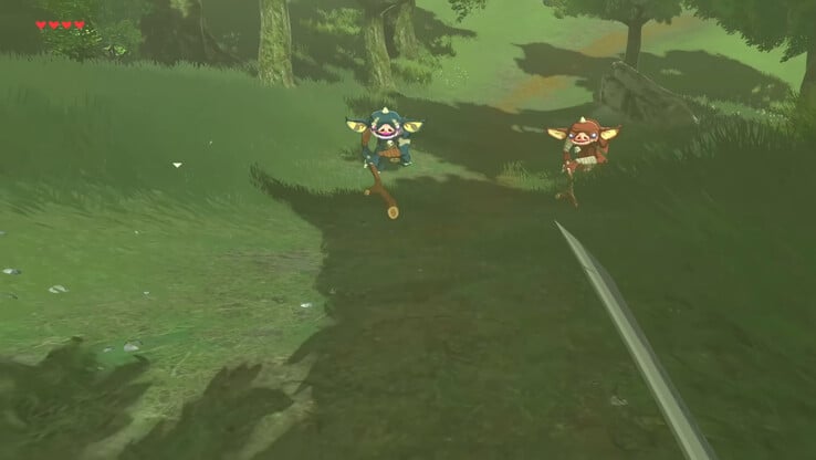 Le mod Breath of the Wild BetterVR prend toujours en charge les combats à la première personne, y compris les parades au bouclier caractéristiques de BOTW. (Source de l'image : Crementif)