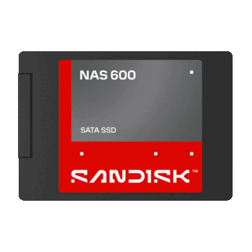 Disque SSD SATA 2,5 pouces SanDisk NAS 600 avec une étiquette rouge et grise