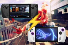 La Steam Deck a eu du mal avec Spider-Man 2, tandis que la ROG Ally s'est bien comportée. (Source de l'image : Steam, Asus, Valve, édité)