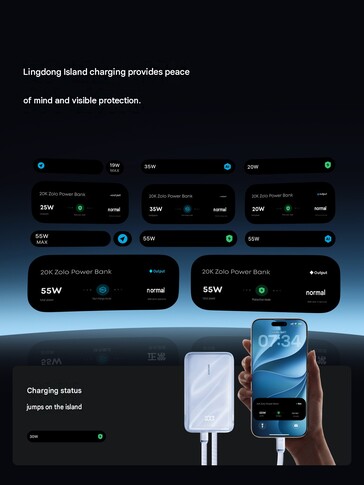 La batterie externe affiche des notifications de recharge sur le Dynamic Island
