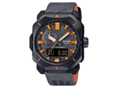 La série Casio Pro Trek PRW-6900TFS (photo) est dotée d'un boîtier et d'un cadran gris foncé, accentué par des marqueurs et des aiguilles orange. (Source de l'image : @morgan_gshock sur Instagram)