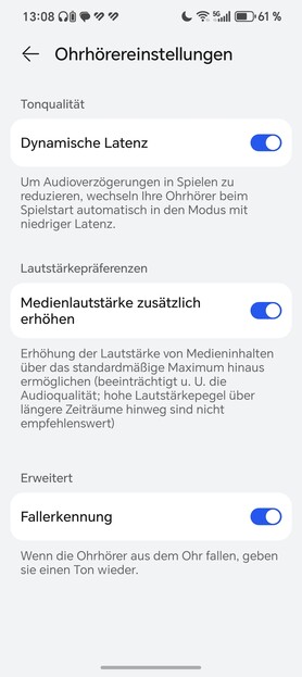 Paramètres des oreillettes : Google Android