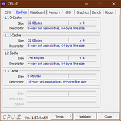 Dell Latitude 7300 - CPU-Z : caches.