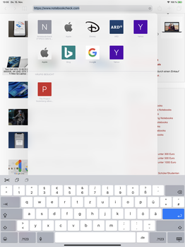 Apple iPad Pro 12.9 - Clavier en mode portrait.