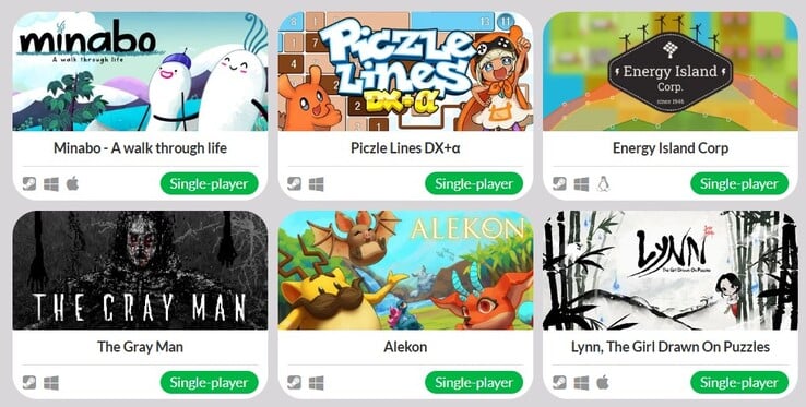 Tous les jeux de l'offre Indie Corp. (Source de l'image : IndieGala)