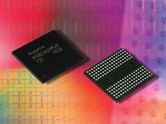 Une illustration des puces de mémoire GDDR5 tirée du dossier de presse de SK Hynix