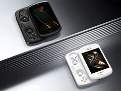 Le RG Slide d'Anbernic utilise un rail à ressort pour déplacer son écran de 4,7 pouces d'avant en arrière. (Source de l'image : Anbernic)