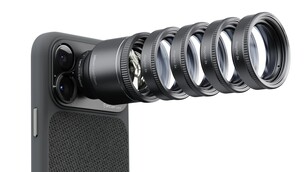 Il est possible d'ajouter un ou plusieurs adaptateurs macro à grossissement 2x (Source de l'image : ShiftCam)
