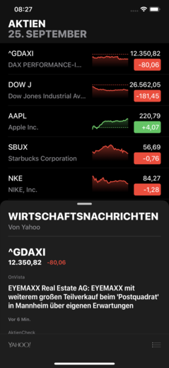 L'appli Stocks retravaillée.