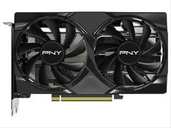 La PNY RTX 5060 Overclocked est dotée d&#039;un refroidisseur à double ventilateur et d&#039;un design entièrement noir. (Source de l&#039;image : Best Buy)