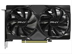 La PNY RTX 5060 Overclocked est dotée d'un refroidisseur à double ventilateur et d'un design entièrement noir. (Source de l'image : Best Buy)