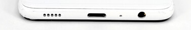 En bas : haut-parleur, port USB-C, microphone, port audio 3,5 mm