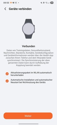 Honor Configuration de l'application santé
