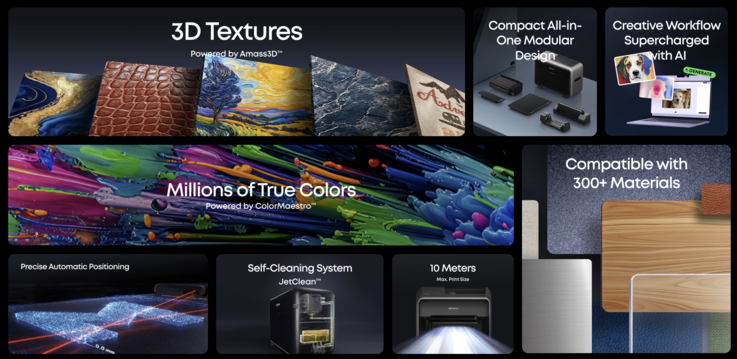 Support de textures et de matériaux pour l'imprimante UV E1.