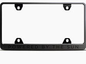 La nouvelle plaque d'immatriculation "Powered by the sun" (image : Tesla)