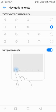 Options de navigation Android.