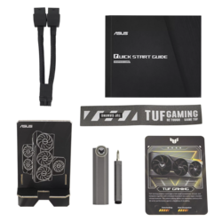 Asus TUF Gaming GeForce RTX 4070 Ti Super : Accessoires en boîte. (Source de l'image : Asus)