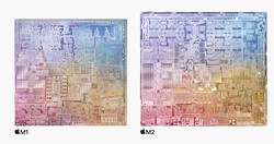Le M2 comporte 25 % de transistors en plus que le M1. (Image Source : Apple)