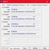 Lenovo ThinkPad X390 Yoga - CPU-Z : caches.