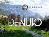 La bannière de Crimson Desert avec le logo Denuvo est affichée
