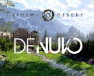 La bannière de Crimson Desert avec le logo Denuvo est affichée