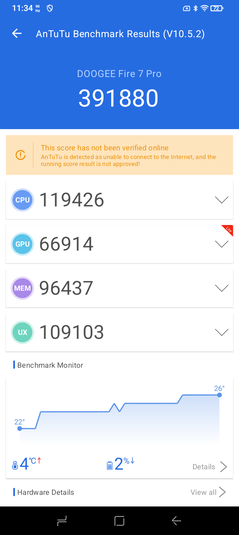 Test de performance AnTuTu 10 (Image source : Screenshot - Sergey Tarasov - Notebookcheck)