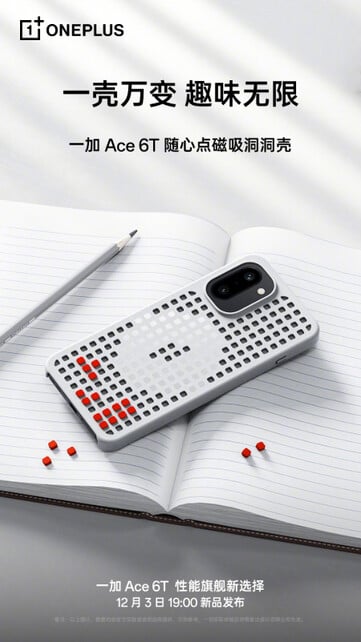 L'étui magnétique OnePlus Ace 6T Hole Pattern. (Source de l'image : OnePlus)