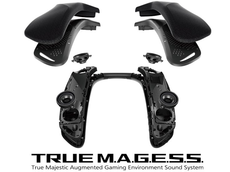 L'enceinte de cou Panasonic SC-GNW10S-FF utilise quatre haut-parleurs à cône de 38 mm pour produire un son surround 4.0. (Source de l'image : Panasonic)