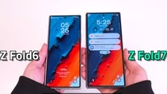Une vidéo de prise en main d&#039;un mannequin Samsung Galaxy Z Fold7, également comparé directement à son prédécesseur. (Source de l&#039;image : TheSinza, Youtube)