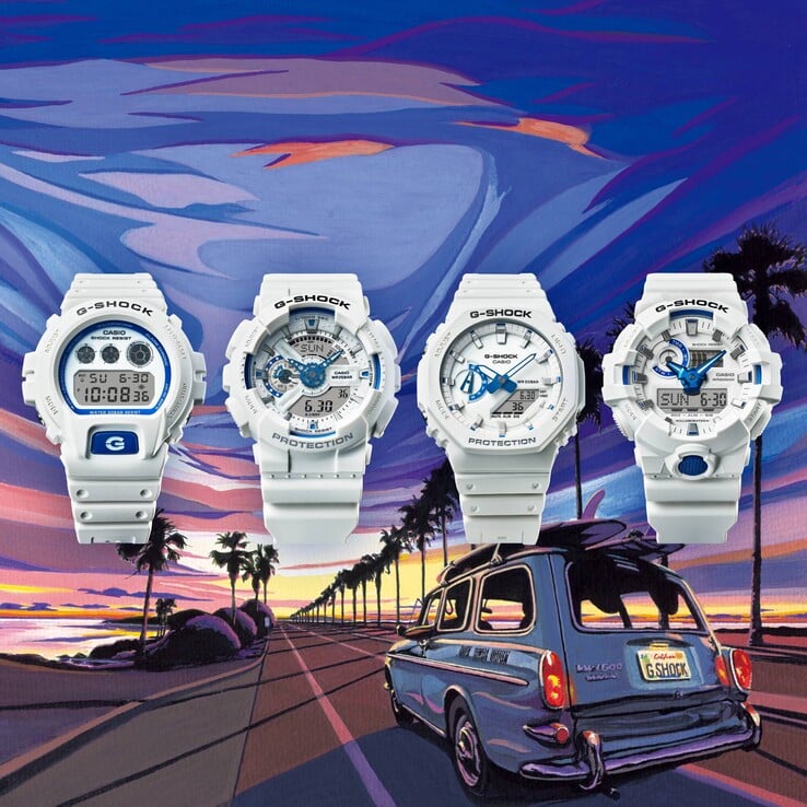 De gauche à droite : le DW-6900HDS-7, le GA-110HDS-7A, le GA-2100HDS-7A et le GA-700HDS-7A. (Source de l'image : Casio)
