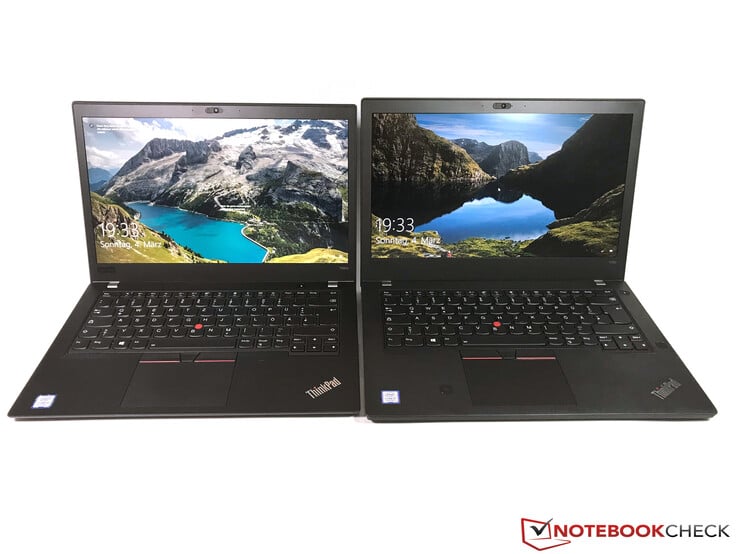 Le T480s (à gauche) face au T480 (à droite).