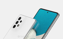 Le Galaxy A53 partage son apparence avec le Galaxy A52s. (Image source : @OnLeaks & Digit)