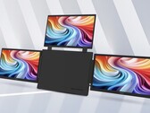 L'image montre le moniteur portable Acer PD163Q-P3, composé d'un boîtier central entouré de trois écrans de 15,6 pouces en 1080p situés sur les côtés 