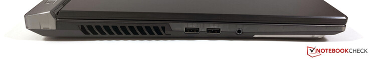 A gauche : 2x USB-A 3.2 Gen.1 (5 Gbit/s), port audio 3.5-mm