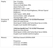 Realme Book Slim - Spécifications. (Source : Realme)