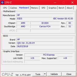EliteBook 745 G5 - CPU-Z : carte-mère.