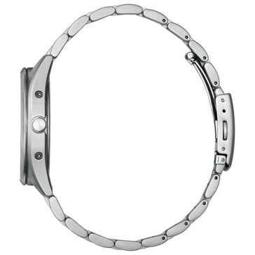 Vue de profil de la Citizen CB00-53 mettant en valeur l'épaisseur du boîtier et du bracelet.