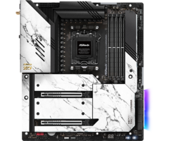 Le contraste entre le marbre blanc et le noir de la X670E Taichi Carrara en fait un produit idéal pour ceux qui souhaitent créer un environnement blanc (Image Source : ASRock)