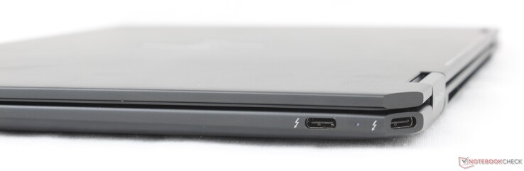 À droite : 2x USB-C (40 Gbps) avec Thunderbolt 4 + Power Delivery + DisplayPort 2.1