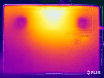 Températures de surface de l'essai sous contrainte (en bas)