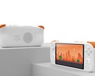Ordinateur de poche Mangmi AIR X en blanc et orange avec écran et haut-parleur arrière. (Source de l'image : Mangmi)
