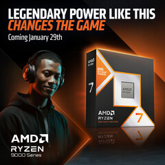 Affiche promotionnelle de l'AMD Ryzen 7 9850X3D (source d'image : AMD)